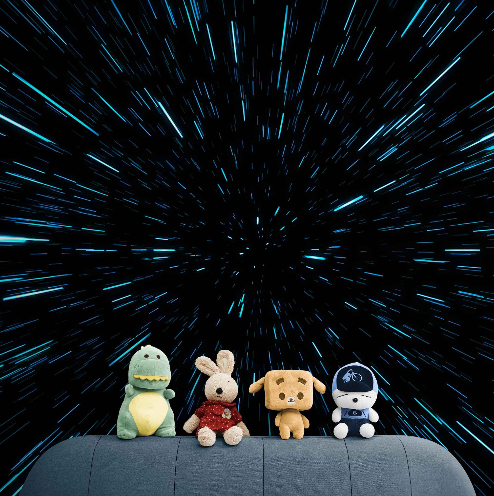 Lightspeed Through Hyperspace Wall Mural. Peel and Sticker Wallpaper. #6286