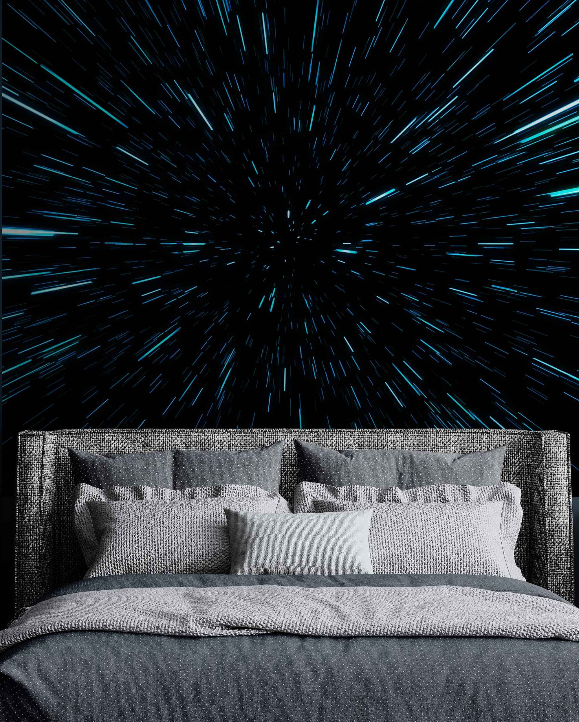 Lightspeed Through Hyperspace Wall Mural. Peel and Sticker Wallpaper. #6286