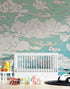 Japanese Traditional Curly Cloud in Sky Abstract Illustration Asian Decor Wall Mural. Peel and Stick Wallpaper. #6297