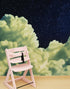 Dreamy Cloudy Night Among the Stars Wall Mural. Abstract Night Sky, Stars and Clouds. Peel and Stick Wallpaper. #6300