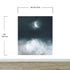 Crescent Moon Shining Over Misty Clouds Wall Mural. Peel and Stick Wallpaper. #6301