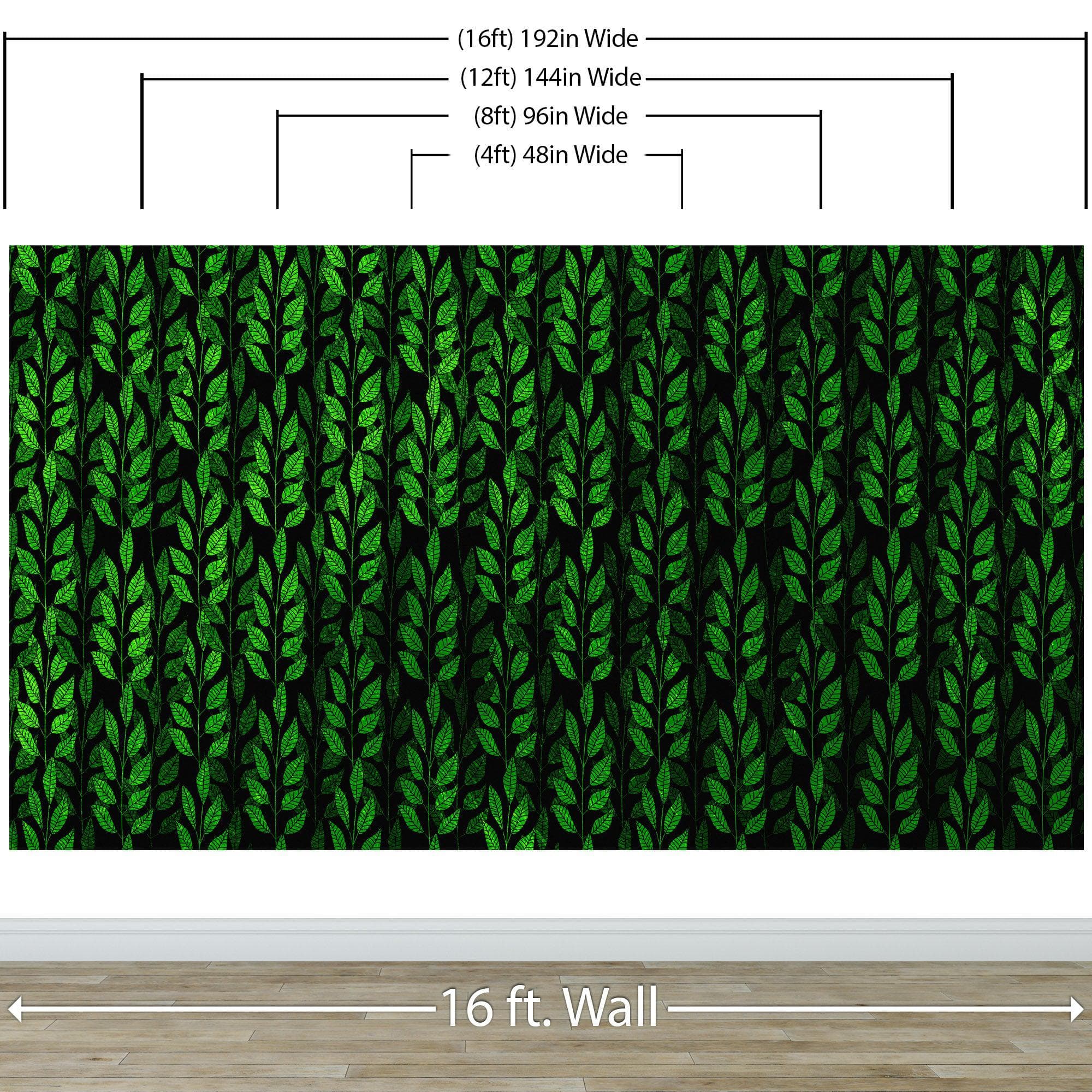 Leaves and Vines Farmland Theme Wall Mural. Green Crops Illustration Background. #6305