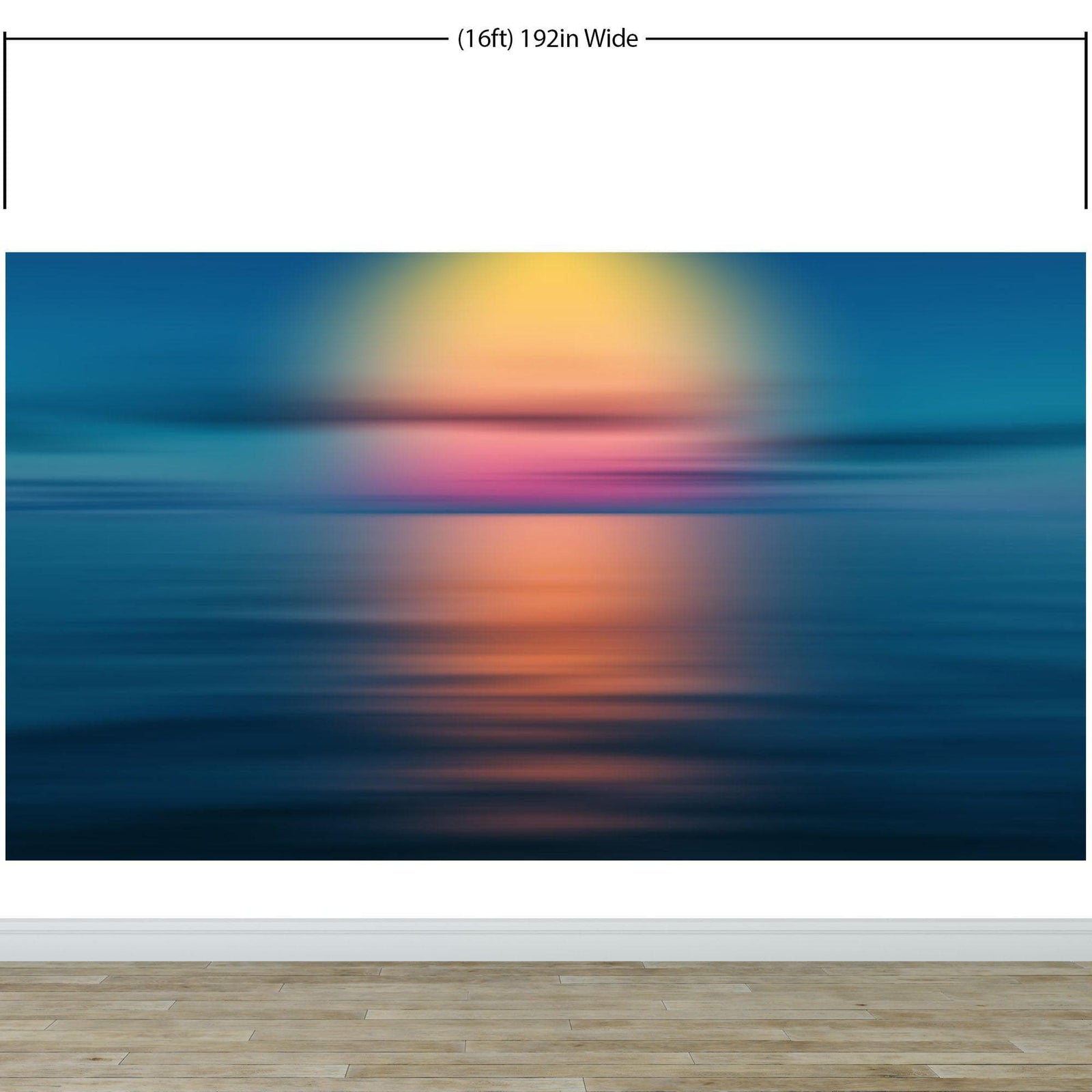 Sunset over the Ocean Horizon Wall Mural. Peel and Stick Wallpaper. #6308
