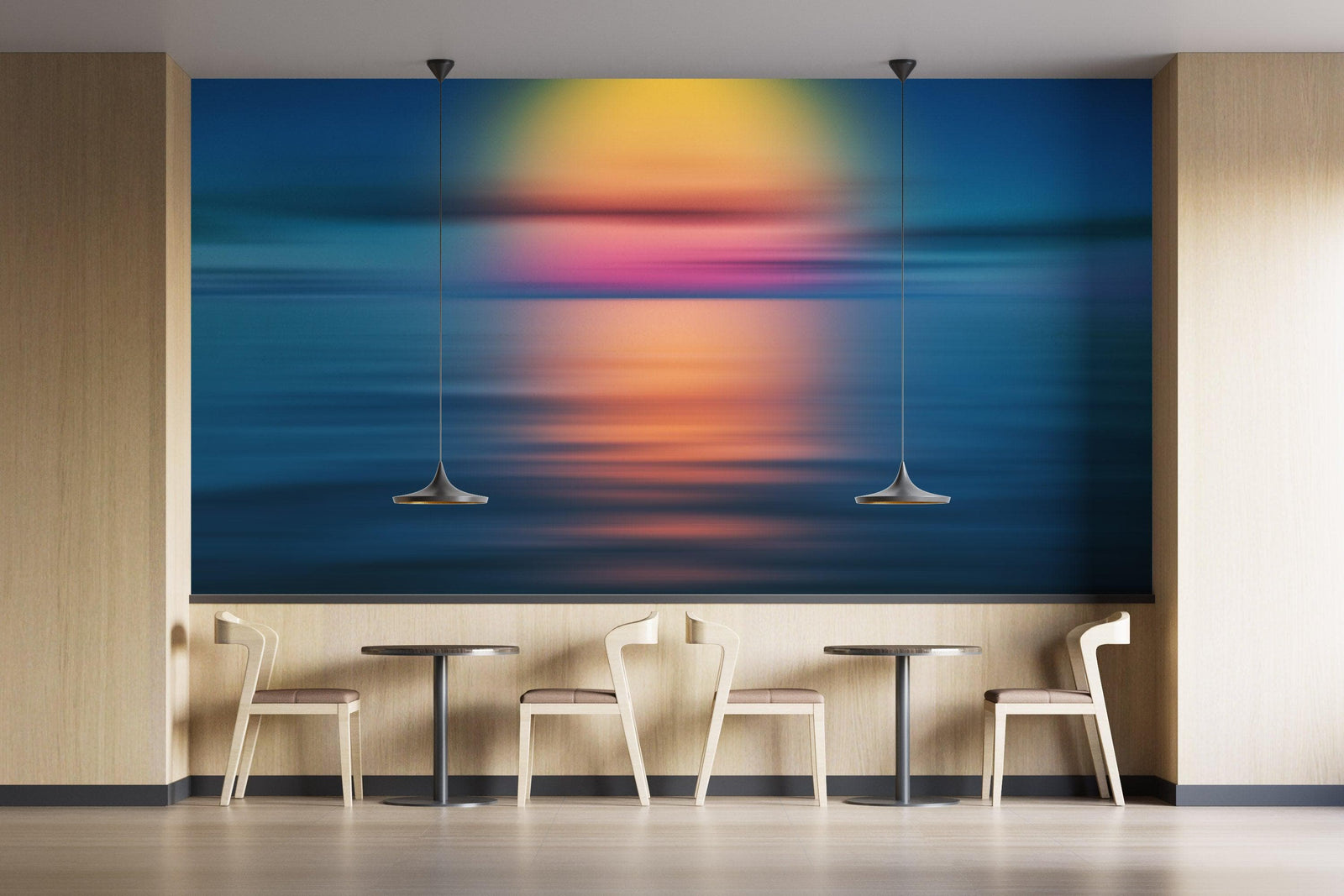 Sunset over the Ocean Horizon Wall Mural. Peel and Stick Wallpaper. #6308