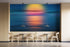 Sunset over the Ocean Horizon Wall Mural. Peel and Stick Wallpaper. #6308