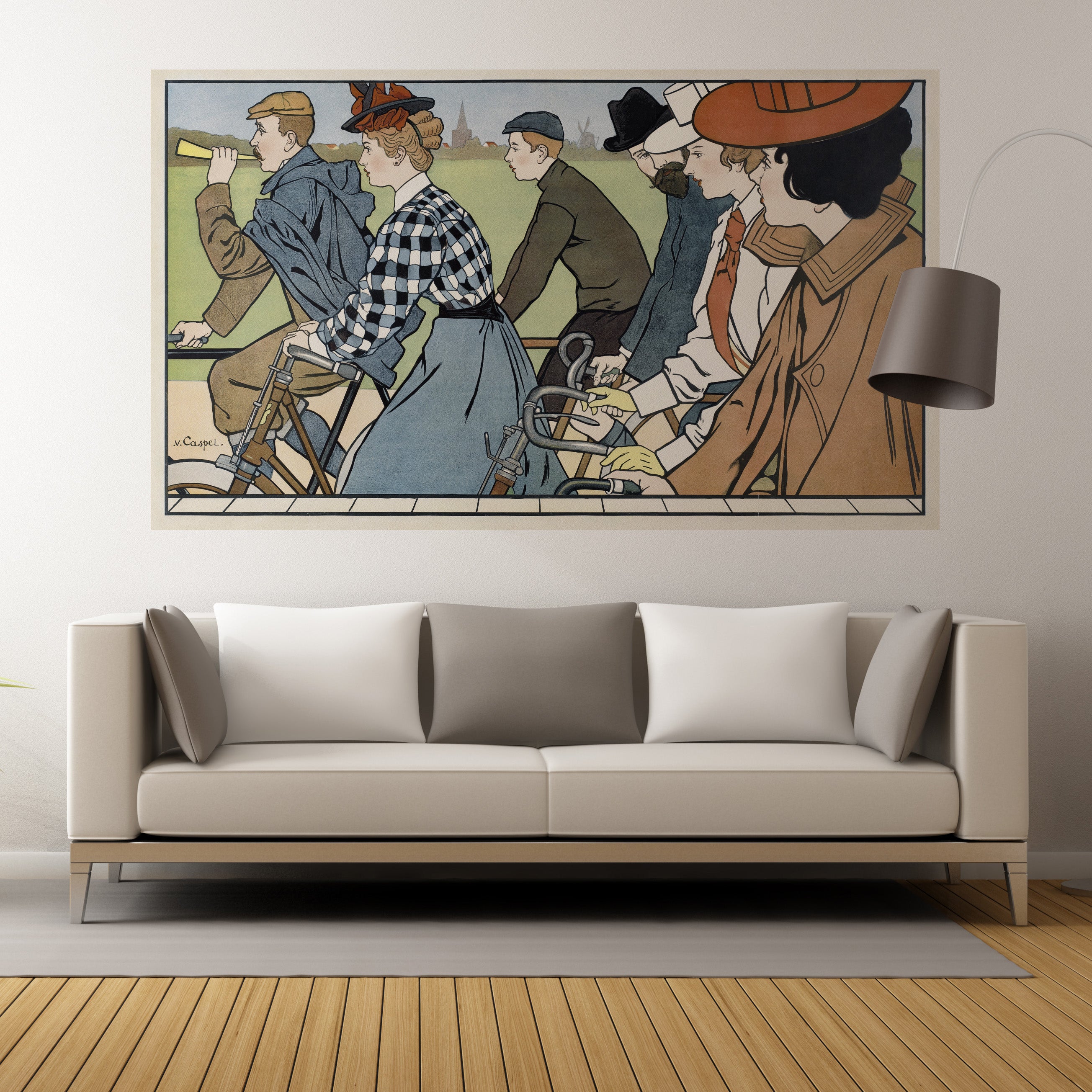 Vintage Hamers Rijwielen Bicycle Artwork Wall Mural. By Johann Georg Can Caspel. Peel and Stick Wallpaper. #6310