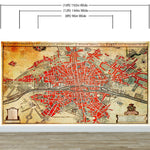 Vintage Map of Paris Wall Mural. Plattegrond van Parijs (ca. 1721–1774) by Guillaume Delisle. #6312