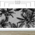 Black and White Tropical Palm Tree Mural. Vintage Summer Vibe. #6315