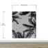 Black and White Tropical Palm Tree Mural. Vintage Summer Vibe. #6315