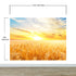 Sunset Sunrise over Farmland Wheat Field Wall Mural. Peel and Stick Wall Paper. #6323