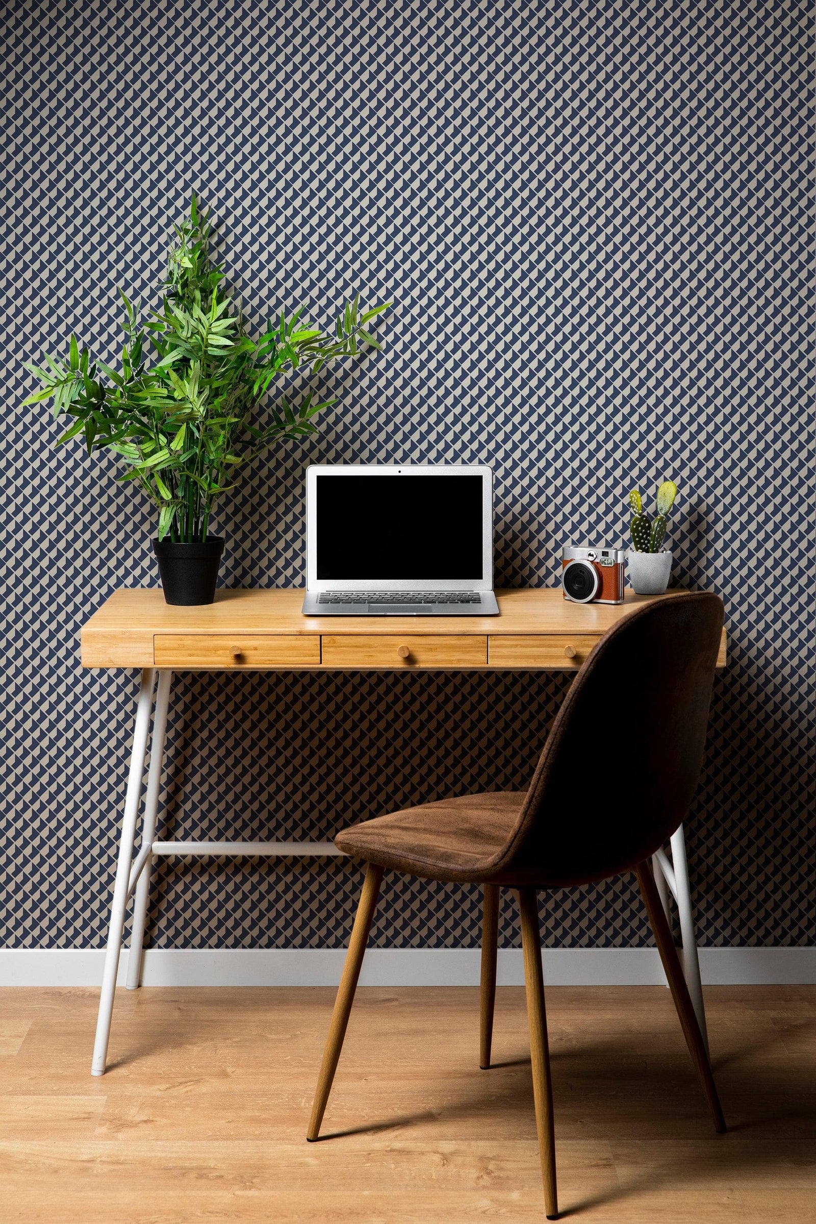 Modern Geometric Shape Pattern Wall Mural. Minimalist Mosaic Square Box Shape Bauhaus Pattern. #6328