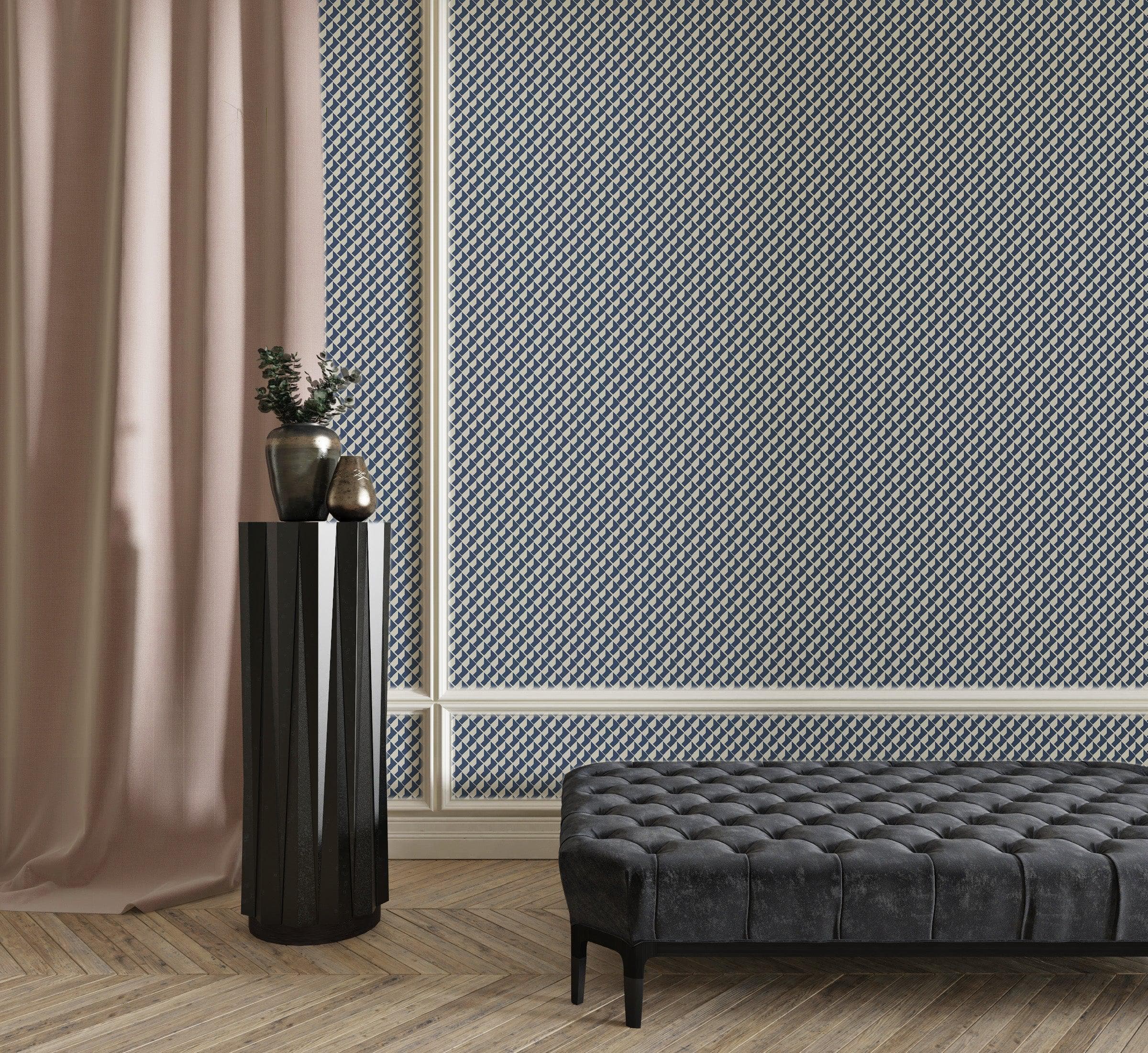 Modern Geometric Shape Pattern Wall Mural. Minimalist Mosaic Square Box Shape Bauhaus Pattern. #6328