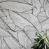 Banana Leaves Wallpaper, Palm Leaves Line Art Pattern Peel and Stick Wall Mural. #6330