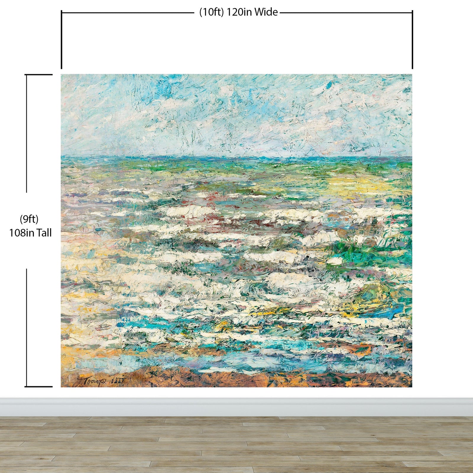 The Sea Painting from 1887 by Jan Toorop. Wall Mural / Peel and Stick Wallpaper. #6334