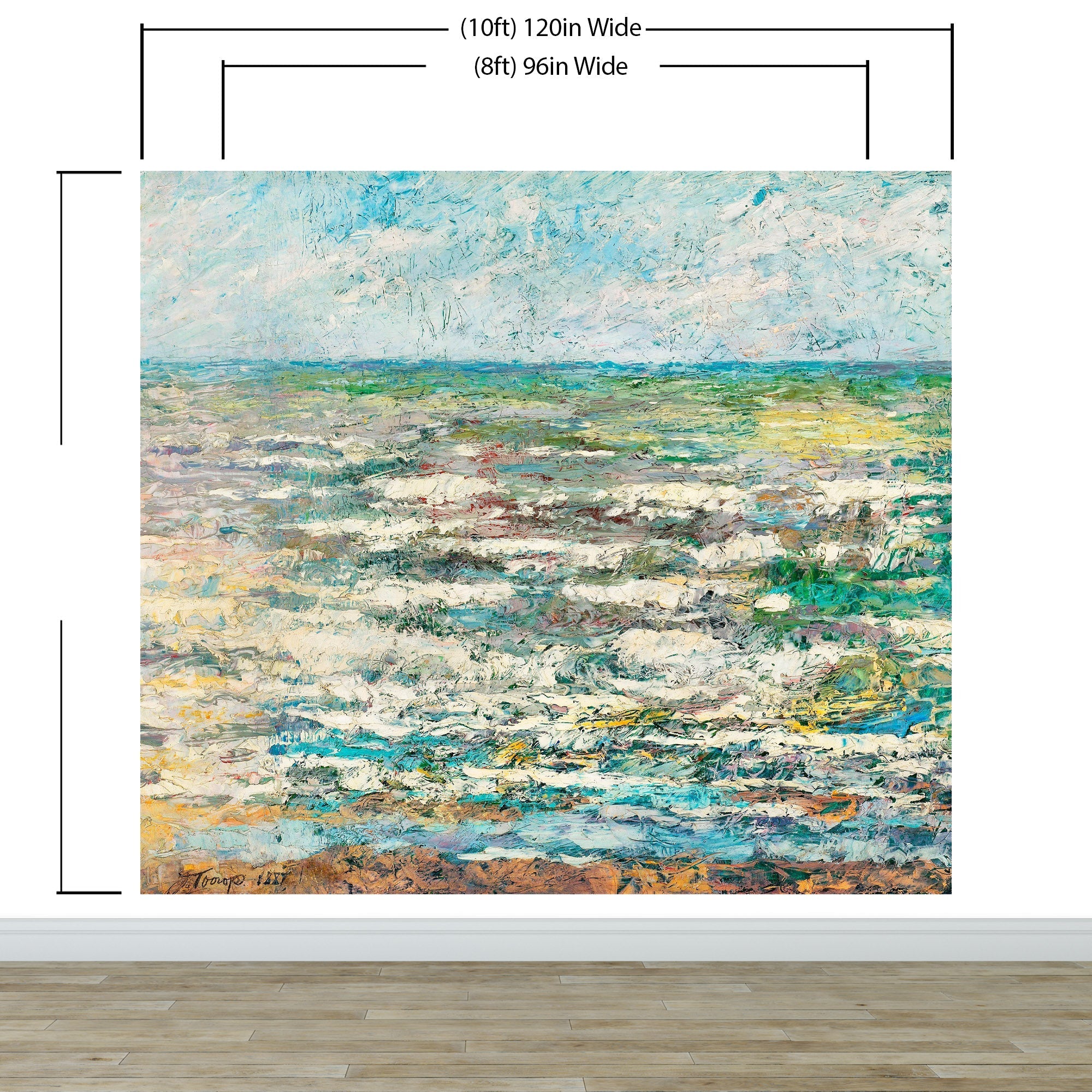 The Sea Painting from 1887 by Jan Toorop. Wall Mural / Peel and Stick Wallpaper. #6334