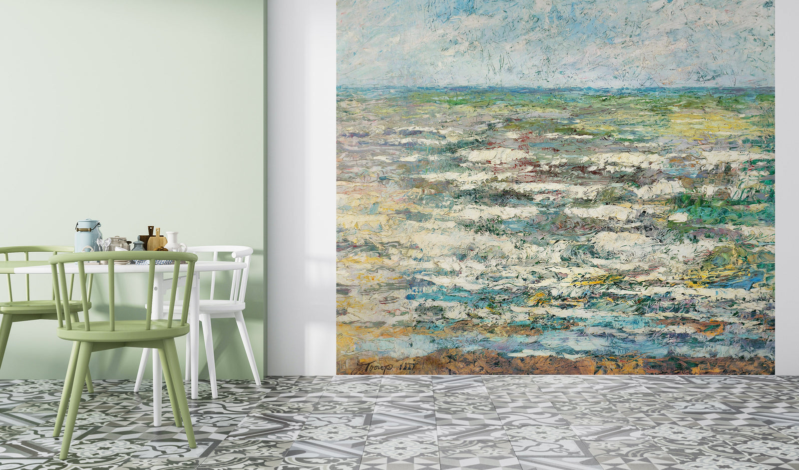 The Sea Painting from 1887 by Jan Toorop. Wall Mural / Peel and Stick Wallpaper. #6334