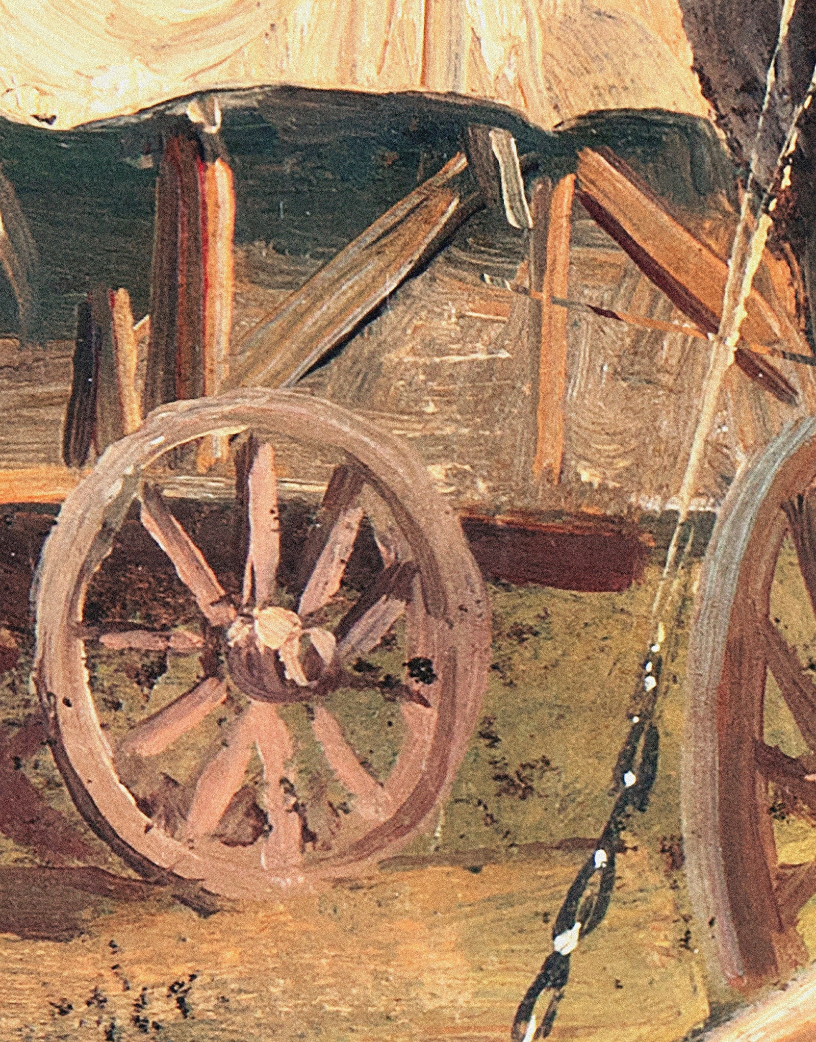 Western Cowboy Theme Wall Mural Decor. Study of Covered Wagons by Samuel Colman. Painting Artwork. Peel and Stick Wallpaper. #6339