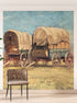 Western Cowboy Theme Wall Mural Decor. Study of Covered Wagons by Samuel Colman. Painting Artwork. Peel and Stick Wallpaper. #6339