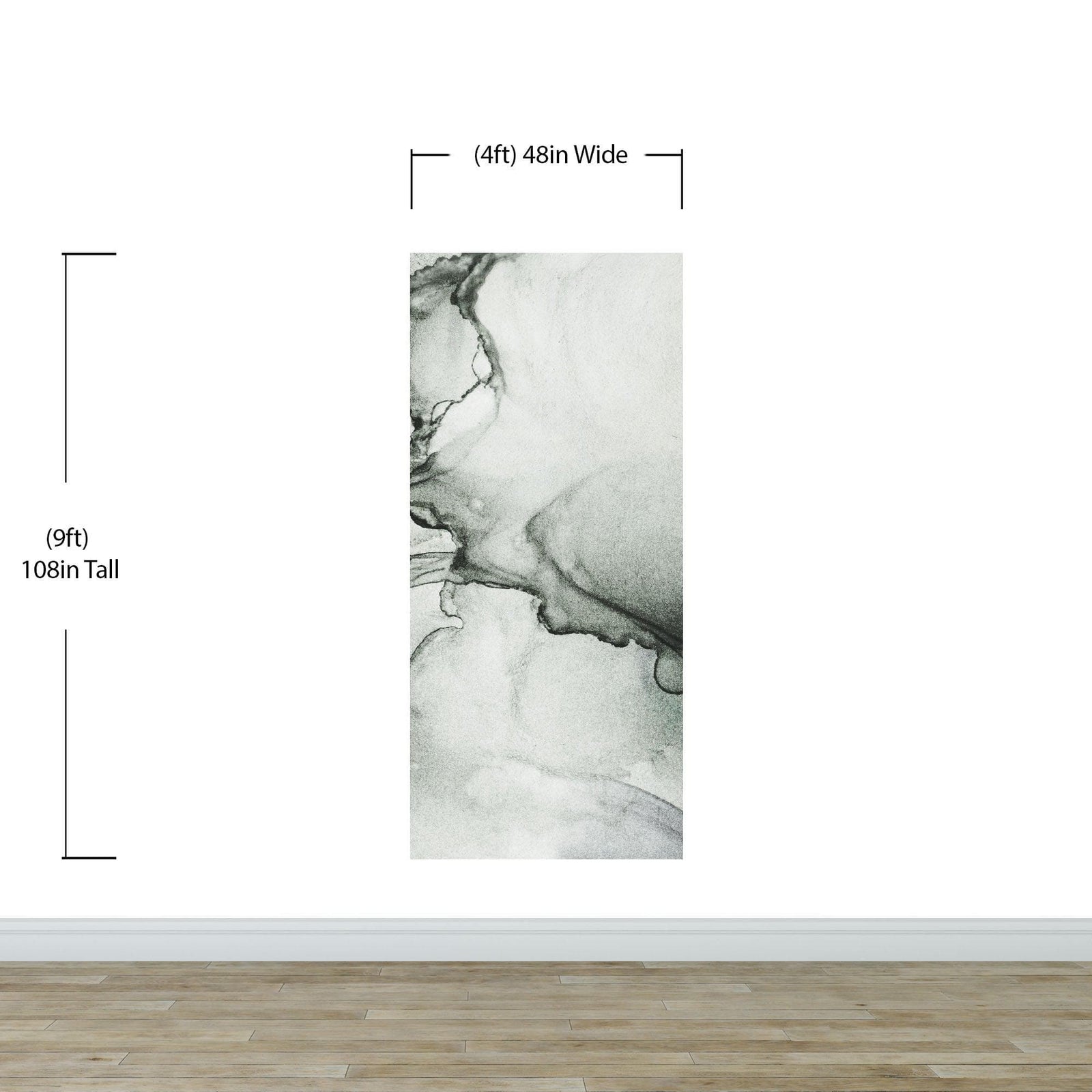 Abstract Black and White Fluid Alcohol Ink Painting Wall Mural. Peel and Stick Wallpaper. #6341