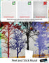 Forest Trees Wall Mural. Abstract Color Print. Peel and Stick Wallpaper / Removable Wall Mural. #6342
