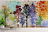 Forest Trees Wall Mural. Abstract Color Print. Peel and Stick Wallpaper / Removable Wall Mural. #6342