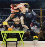 Boxing Match Painting Artwork Wall Mural. Stag at Sharkey's (1909) painting by George Wesley Bellows. #6353