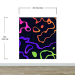 Colorful Abstract Fluid Lines Wallpaper. Peel and Stick Wall Mural. #6358
