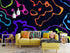 Colorful Abstract Fluid Lines Wallpaper. Peel and Stick Wall Mural. #6358