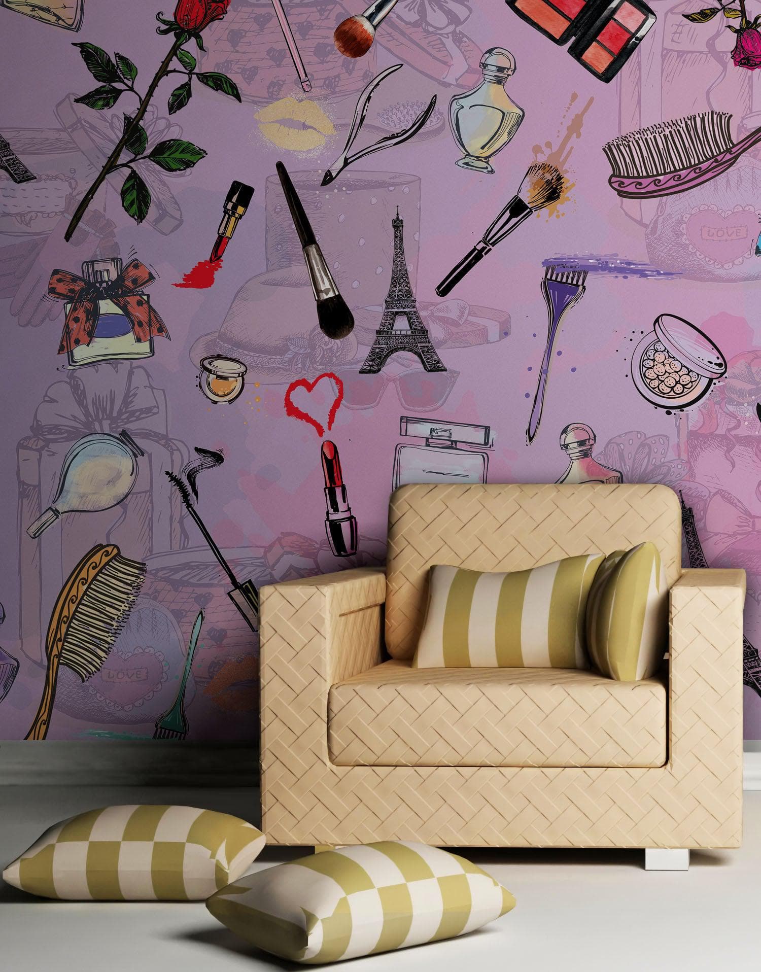 Fashionable Makeup Cosmetic Beauty Room Decor Wall Mural. #6362