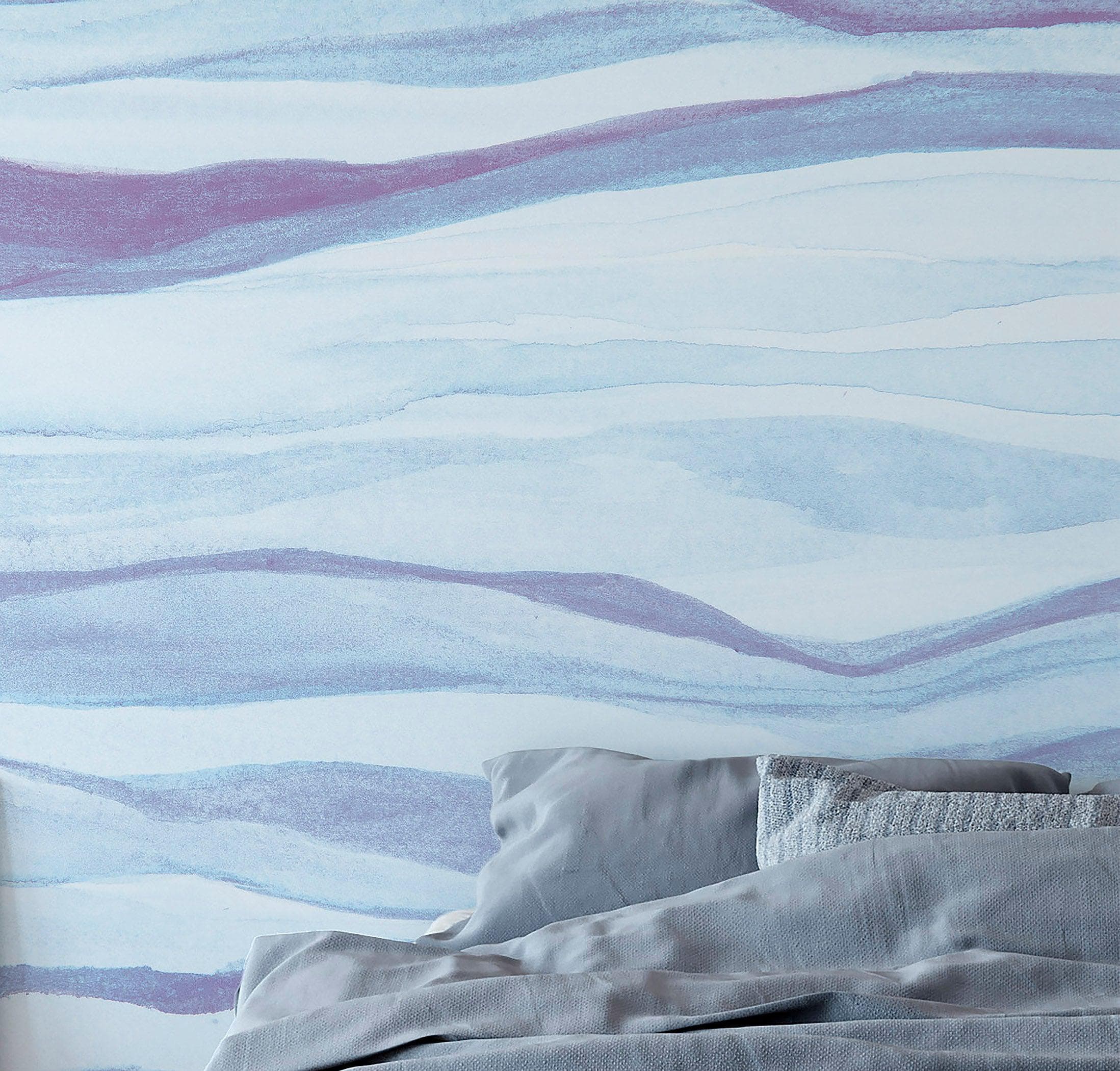 Abstract Pastel Blue Marble Granite Slate Peel and Stick Mural. #6363