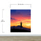 Yoga Meditating On Top of Mountain View Wall Mural. Calm Sunrise Design Peel and Stick Wallpaper. #6364