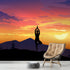 Yoga Meditating On Top of Mountain View Wall Mural. Calm Sunrise Design Peel and Stick Wallpaper. #6364
