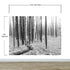 Black and White Forest Landscape Wall Mural. Peel and Stick Wallpaper. #6365