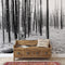 Black and White Forest Landscape Wall Mural. Peel and Stick Wallpaper. #6365