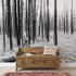 Black and White Forest Landscape Wall Mural. Peel and Stick Wallpaper. #6365