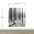 Black and White Forest Landscape Wall Mural. Peel and Stick Wallpaper. #6365