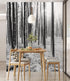Black and White Forest Landscape Wall Mural. Peel and Stick Wallpaper. #6365