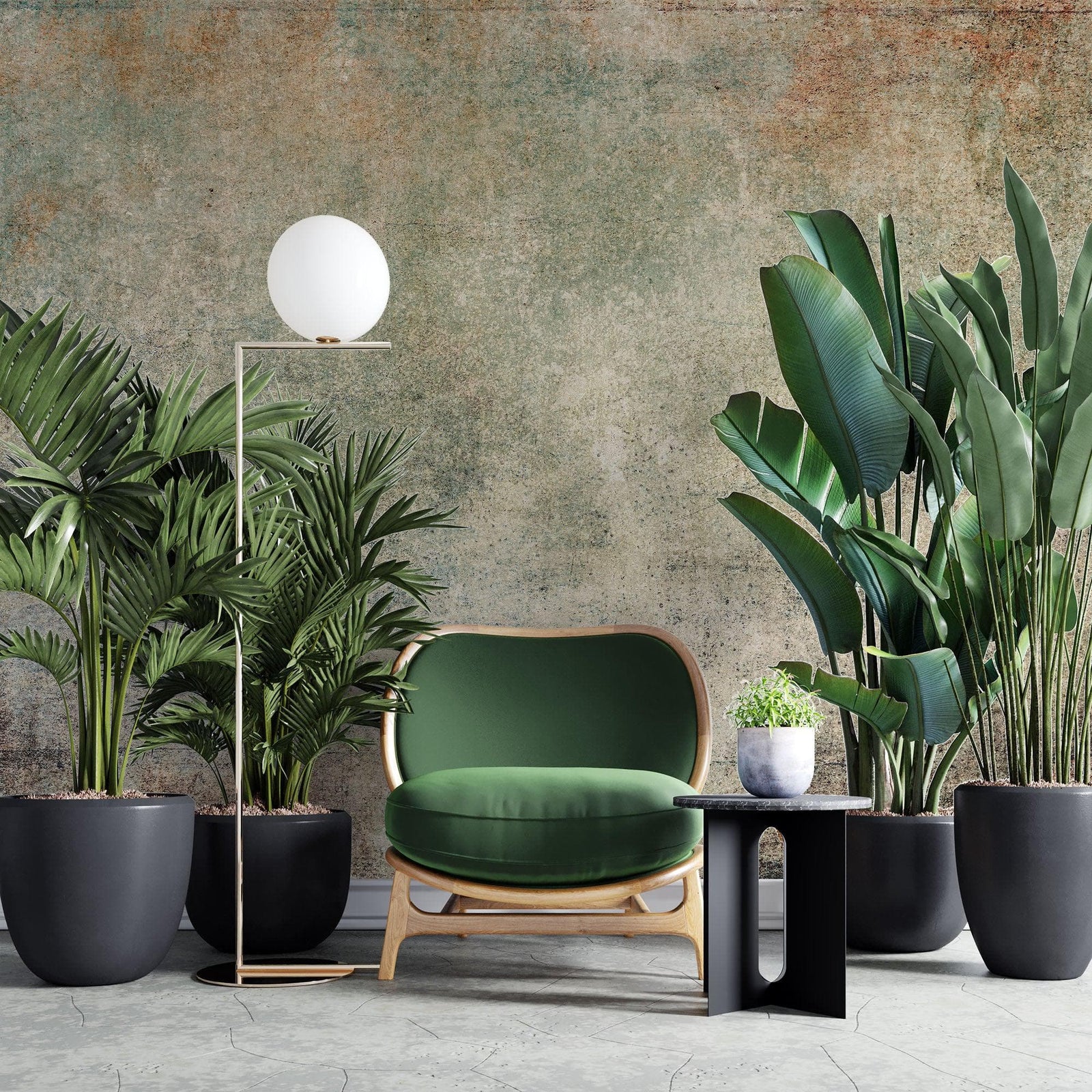 Rustic Concrete Wallpaper Wall Decor. Modern Minimalistic Self Adhesive Peel and Stick Wall Mural. #6367