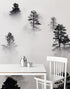Foggy Forest Wallpaper Black and White Wall Mural. #6368