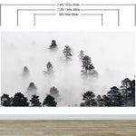Foggy Forest Wallpaper Black and White Wall Mural. #6368
