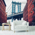 New York City Wall Mural Peel and Stick Wallpaper. Vintage Dumbo NYC. Brooklyn NY Landscape Wallpaper. #6369