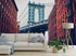 New York City Wall Mural Peel and Stick Wallpaper. Vintage Dumbo NYC. Brooklyn NY Landscape Wallpaper. #6369