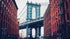 New York City Wall Mural Peel and Stick Wallpaper. Vintage Dumbo NYC. Brooklyn NY Landscape Wallpaper. #6369