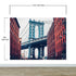 New York City Wall Mural Peel and Stick Wallpaper. Vintage Dumbo NYC. Brooklyn NY Landscape Wallpaper. #6369