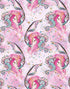 Pink Mermaid Wall Mural. Magical Cute Mermaid and Seahorse in Ocean Peel and Stick Wallpaper. #6371