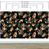 Tropical Flower Wall Mural. Paradise Botanical Flowers and Leave Black Background. #6372