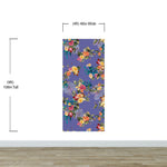 Tropical Flower Wall Mural. Paradise Botanical Flowers and Leave Purple Very Peri Color Background. #6376