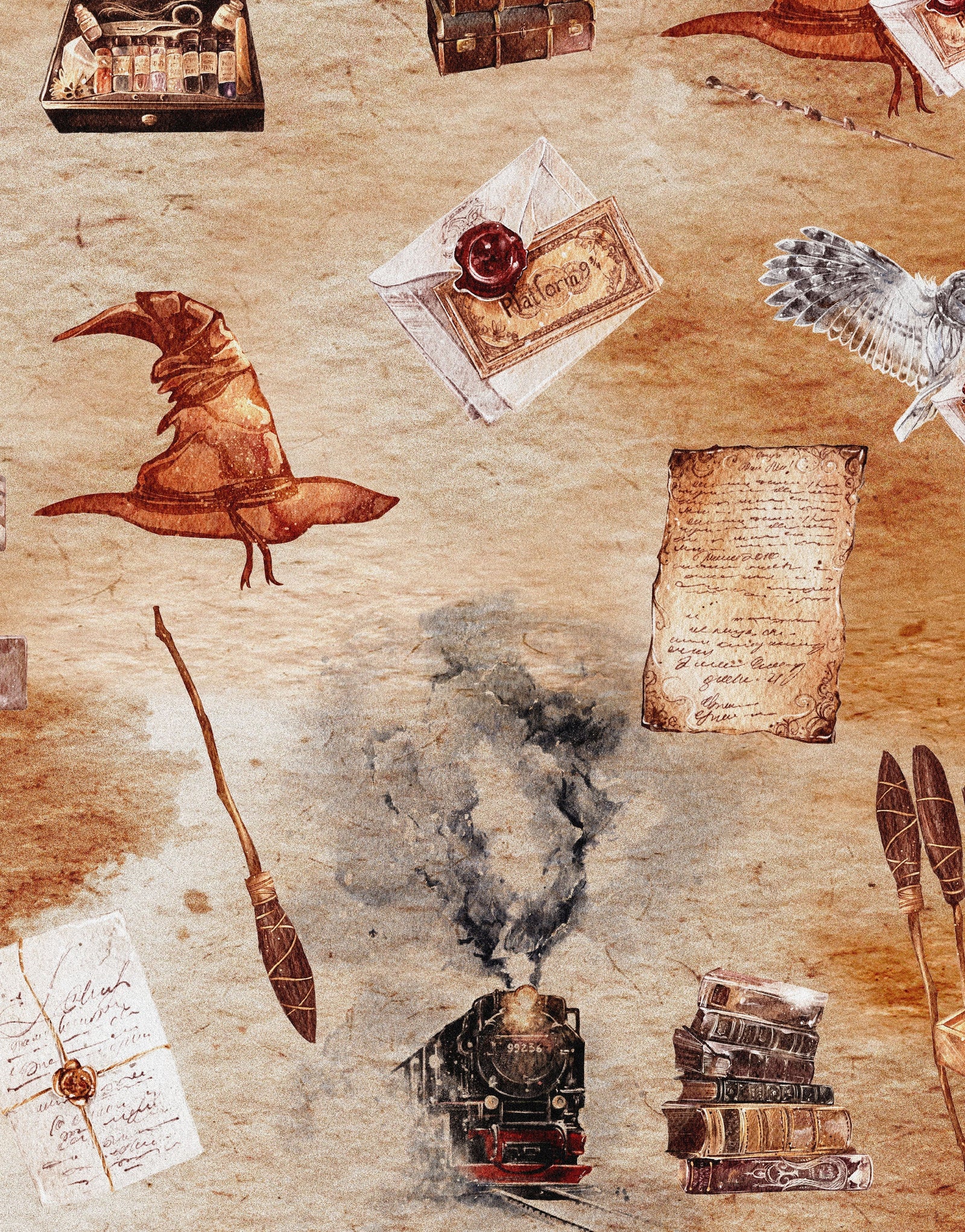 Wizardly World Fantasy Wallpaper Pattern. #6374