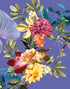 Tropical Flower Wall Mural. Paradise Botanical Flowers and Leave Purple Very Peri Color Background. #6376