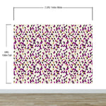 Abstract 3D Cube Shape Wall Mural. Geometric Cube Minimalistic Purple and Gold Peel and Stick Wallpaper. #6380